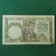 SERBIA 500 DINARI 1941 - Serbie
