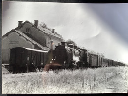 Photo Originale De J.BAZIN : Train  MV De RISLE à PORT- Ste MARIE : En Gare De FUSTEROUAU En 1959 - Trains