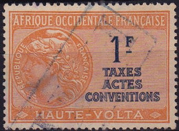 26607# HAUTE VOLTA TIMBRE FISCAL AFRIQUE OCCIDENTALE FRANCAISE TAXES ACTES CONVENTIONS FISCAUX - Used Stamps