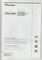 Pioneer CDJ-350 Operating Instructions Mode D'emploi Bedienungasnleitung Origina - Otros Aparatos