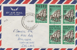 Norfolk Island And Associate Island Groups Anzac 1915-1965 Cover To UK - Norfolkinsel