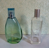 2 Flacons Spray  " Yves ROCHER "  Naturelle Et Rose Fraîche Eau De Toilette 75 Ml Et 100 Ml VIDE/EMPTY - Bottles (empty)