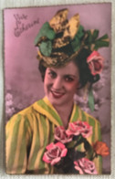 Delcampe - Vive Sainte Catherine Jeune Femme Chapeau Dore Et Ruban Vert Roses -gp 713 - St. Catherine