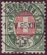 Heimat GL ENNENDA 1885-05-11 Telegraphen-Stempel Auf Zu#17 Telegrapfen-Marke 1 Fr. - Telegraafzegels