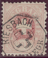 Heimat ZHs RIESBACH Zürich  ~1885 Telegraphen-Stempel Auf Zu#19 Telegrapfen-Marke 20Fr. - Telegraafzegels