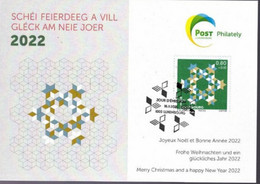 Wenskaart Joyeux Noel Et Bonne Annee 2022 Speciale Afstempeling 2021 - Cartoline Commemorative