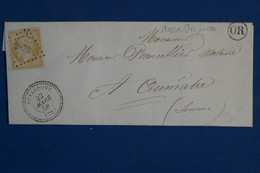 AJ11 FRANCE  BELLE LETTRE Q LUXE  1858 SEVARPONT A AUMATRE  +CACHET PERLE ET OR  + AFFRANCH. INTERESSANT - 1853-1860 Napoleone III