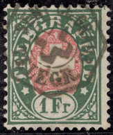 Heimat GR SENT Ct. Graub. ~1885 Telegraphen-Stempel Auf Zu#17 Telegrapfen-Marke 1Fr. - Telegraph