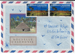 NOUMEA Nouvelle Calédonie Lettre Avion Dest France Gien Loiret 85 F Région De Malabou - Cartas & Documentos