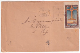 1939 - ALGERIE ! - VIGNETTE XII° CONGRES EUCHARISTIQUE Sur ENVELOPPE En FRANCHISE De ALGER => GOUVERNEUR GENERAL - Briefe U. Dokumente