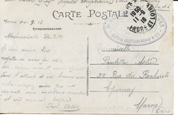 TOURS (37) - Hopital Complementaire N°52 , 9eme Region - Sur Cpa TOURS La Gare  - Guerre 14/18 - FM . - Oorlog 1914-18