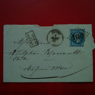 LETTRE TROYES POUR AIX EN OTHE CACHET APRES LE DEPART 1867 - 1863-1870 Napoléon III Lauré