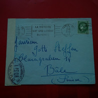 LETTRE PARIS POUR BALE CENSURE MILITAIRE 1940 - Brieven En Documenten