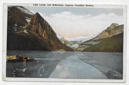 (RECTO / VERSO) LAKE LOUISE AND REFLECTIONS LAGGAN - CANADIAN ROCKIES - CPA COULEUR NON VOYAGEE - Lac Louise