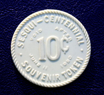 Beau Jeton De Nécessité 1800-1950 "10 Cent - Sesqui-centenal Souvenir Token - Lancaster & Fairfield County Ohio - USA - Monedas/ De Necesidad