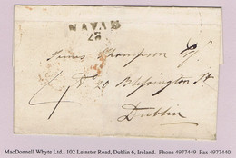 Ireland Meath 1823 Unframed NAVAN/23 Town Mileage Markin Black On Cover To Dublin Rated "4" For 15 To 25 Miles - Prefilatelia