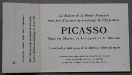 Exposition Picasso, Maison De La Pensée Française, 1954, Invitation Au Vernissage - Collections