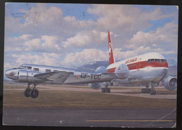 Air Canada Airlines 50th Anniversary Lockheed 10A Boeing 767 Art Artist Impression Postcard - 1946-....: Modern Era