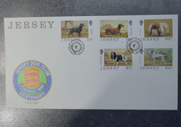 JERSEY  STAMPS  FDC  Dog Club  1988   ~~L@@K~~ - Unclassified