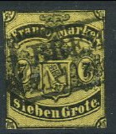 Germani, Brema, 1860, Michel N. 3 - 7Gr Nero Su Giallo, Usato, Cat. € 1800, Firmato + Timbro Garanzia - Brême