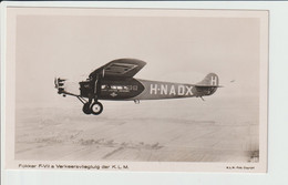 Vintage Rppc KLM K.L.M. Fokker F-7A Aircraft Registration H-NADX - 1919-1938: Entre Guerres