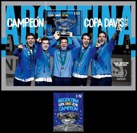 Argentina 2017 Tennis Copa Davis Souvenir Sheet And Stamp MNH - Ungebraucht