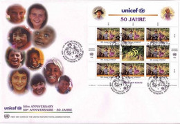 UNO WIEN MI-NR. 218-219 FDC KLEINBOGENSATZ UNICEF 1996 KINDERHILFSWERK MÄRCHEN Und LEGENDEN - Contes, Fables & Légendes