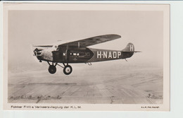 Vintage Rppc KLM K.L.M. Fokker F-7A Aircraft Registration H-NADP - 1919-1938: Entre Guerres