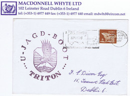 Ireland Maritime 1977 Cover With Purser's Cachet U-JAGD-BOOT TRITON During Visit Of Warship To Dun Laoghaire - Non Classés