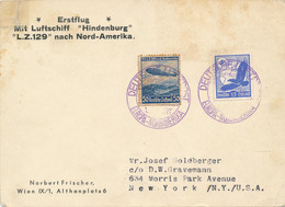 Deutsches Reich - 1936 - 15Pf & 50Pf Flugpost On Erstflug LZ 129 Hindenburg To Nord-Amerika - Zeppelin Post - Airmail