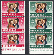 Gibraltar 1972 25th Silver Wedding Anniv., Mint No Hinge, Strip Of 3, Sc# ,SG - Gibilterra