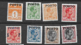 1921 MH Danmark Porto Mi 1-7, 8 - Impuestos