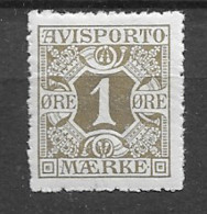 1914 MH Danmark,  Avisporto (newspapers), Mi 1-Y Watermark Crosses - Portomarken