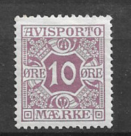 1914 MH Danmark,  Avisporto (newspapers), Mi 4-Y Watermark Crosses - Port Dû (Taxe)