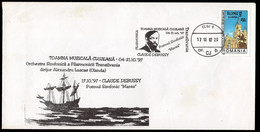 ROMANIA(1997) Debussy. Illustrated Cancel On Envelope With Thematic Cachet. Symphonic Poem "La Mer." - Storia Postale