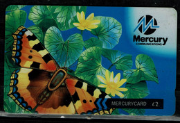 UNITED KINDOM  1996 MERCURY PHONECARD BUTTERFLIES USED VF!! - Butterflies