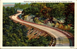 Arkansas Ozarks Highway Scene Famous "S" Curve On U S 71 Curteich - Andere & Zonder Classificatie