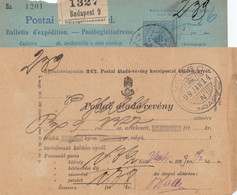 Ungarn: 1899: Postanweisung Verbo, Perfin Bei 2 Marken Unter Blatt - Ohne Zuordnung