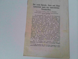 Der Erste Sprech-, Lese- Und Singunterricht Nach Den Behördlichen Vorschriften. Vortrag, Gehalten In Der Wiesb - Lyrik & Essays