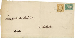 1876 Affranchissement Mixe Ceres N°55+sage N°64 Pour Le Marquis De Belvède - 1849-1876: Klassieke Periode
