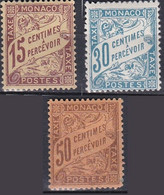 Monaco Taxe 1905-09 YT 5 à 7 Neufs - Taxe