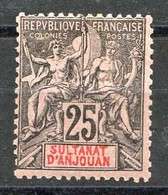 ANJOUAN -- N° 8 * NEUF Ch. Cote 20 € - Unused Stamps