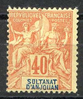 ANJOUAN -- N° 10 * NEUF Ch. Cote 45 € - Unused Stamps