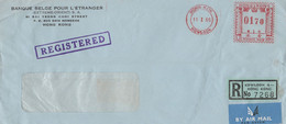 Hong Kong Einschreibebrief Mit Freistempel Mong Kok Kowloon 1965 Banque Belge Pour Létranger - Briefe U. Dokumente