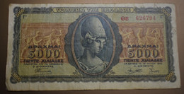 GREECE Banknotes 5 000 Drachmai 1943 - Grèce