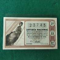 SPAGNA LOTERIA NACIONAL 1961 - Other & Unclassified