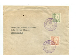 SUEDE 1951 - Affr. Gustav V Sur Lettre + Cachet Spécial - 1910-1920 Gustaf V