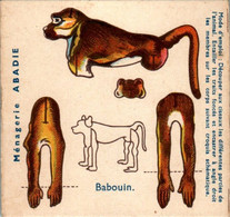 Papier Publicitaire Image à Découper Ménagerie Abadie Papier à Cigarettes " Abadie Métal " Animal Badouin Singe Monkey - Publicidad
