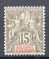 ANJOUAN -- N° 15 * NEUF Ch. Cote 40 € - Unused Stamps