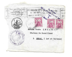 ( 4579) 1854 Devant De Lettre Etat - Cachet Ministre De La France D'outre Mer Taxe Yvert 85 X 3 - 1960-.... Covers & Documents
